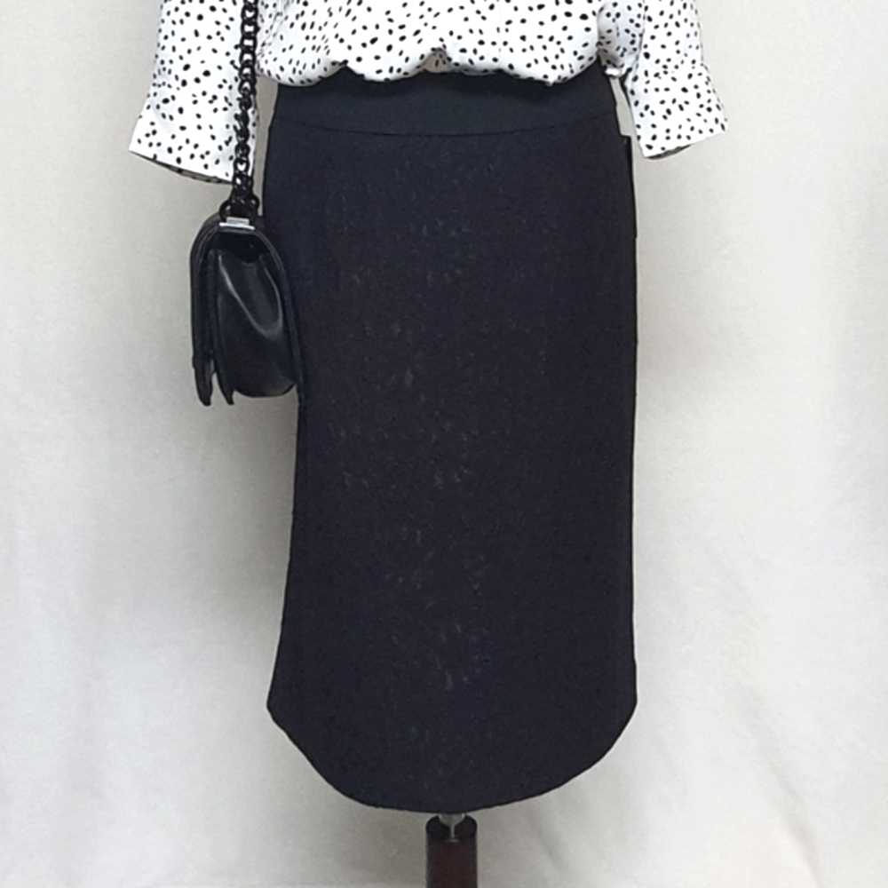 NWT Alfani Lace Business Casual Pencil Skirt Stretch Black Womens 8